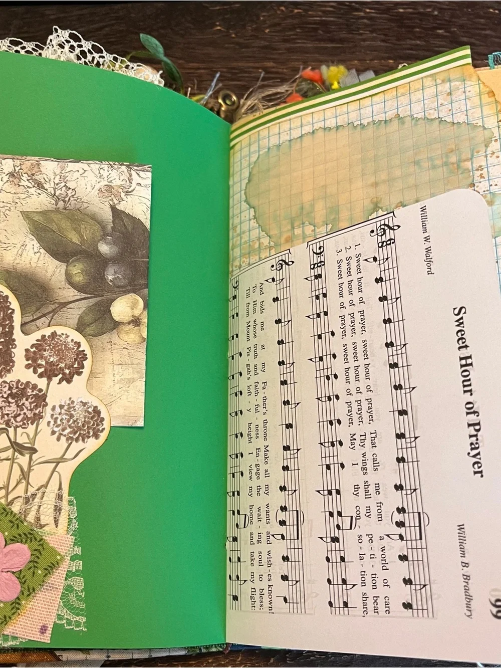 Junk Journal Nature Music Christian Faith Based Softcover Decorated 3 Sig